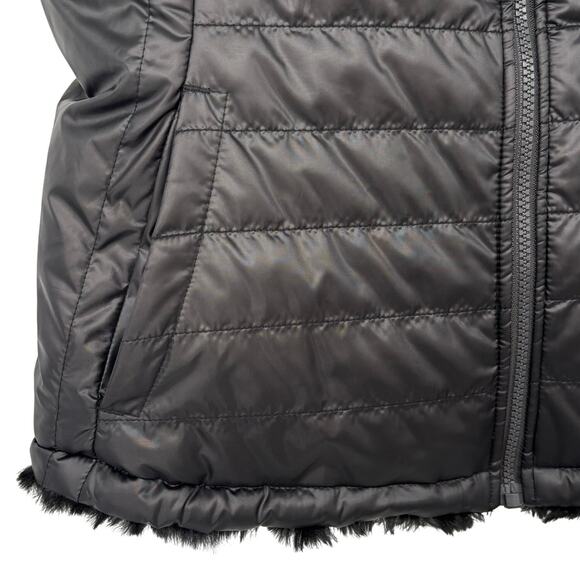 Nicole Miller Original Black Reversible Faux Fur Puff Vest Size M - Picture 5 of 7